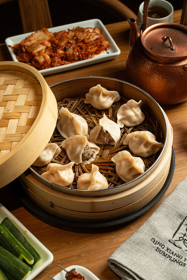 QXY dumplings and a copper teapot